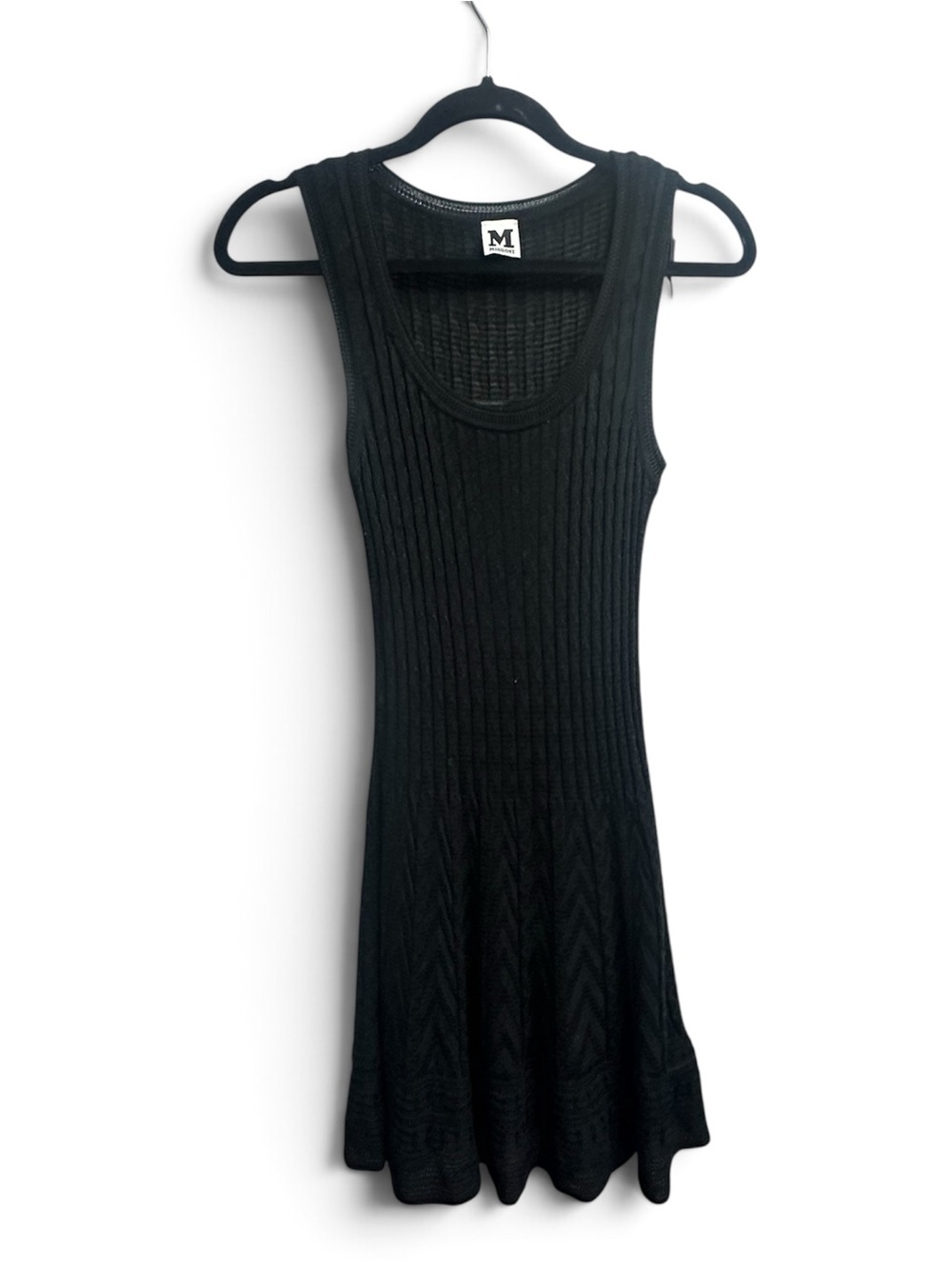 Missoni Black Ribbed Knit Sleeveless Dress